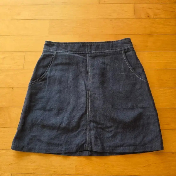[BUNJANG] Navy Blue Denim Mini Skirt (New) / 네이비색 스커트 (새상품)