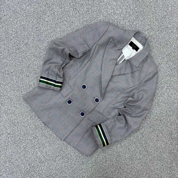 [BUNJANG] S Glory Women's Checkered Blazer Jacket / S 글로리 여성 체크 블레이저 자켓 0730J2