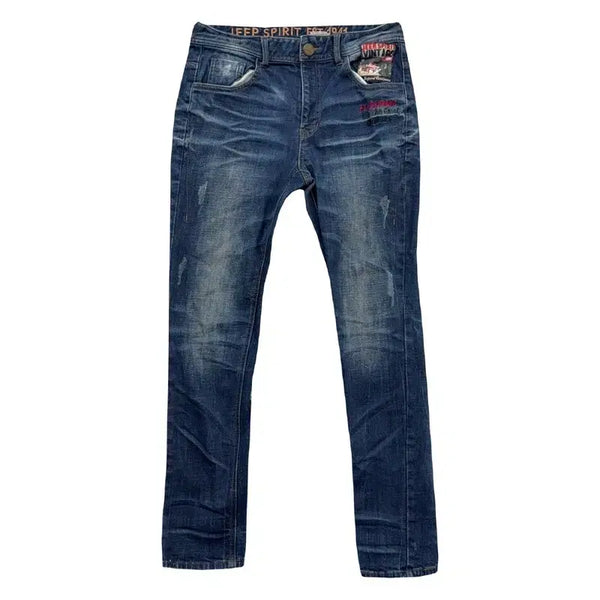 [BUNJANG] JEEP Vintage Patch Washed Jeans / 지프 빈티지 패치 워싱 청바지 30