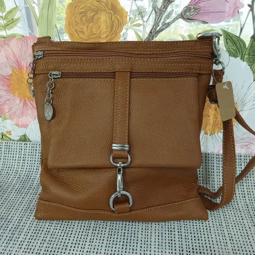 [BUNJANG] Italian Natural Leather Crossbody Bag / 이태리 천연가죽 크로스백