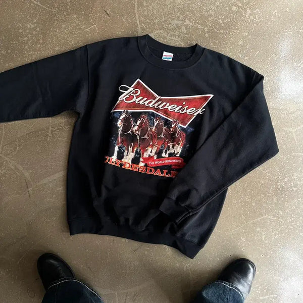 [BUNJANG] Budweiser Clydesdales Graphic Crewneck Sweatshirt by Junk Food Tees / Budweiser Crewneck Sweatshirt