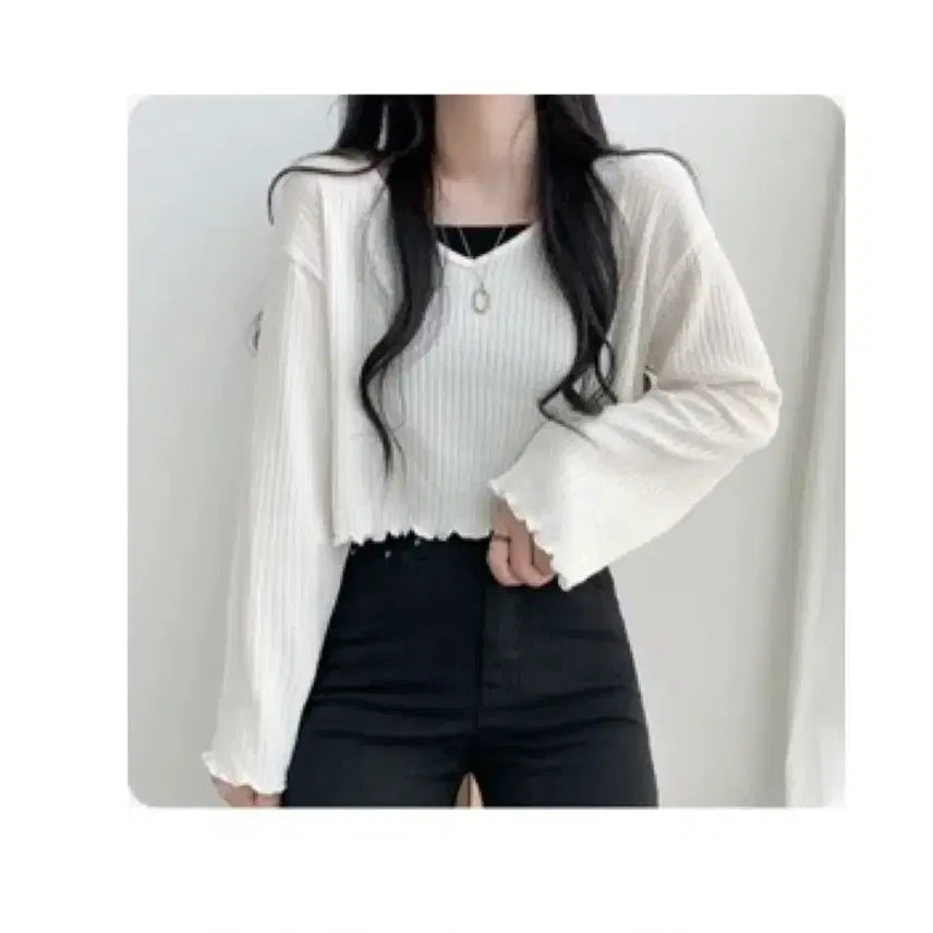 [BUNJANG] Cropped Long Sleeve Top / 크롭 긴팔티