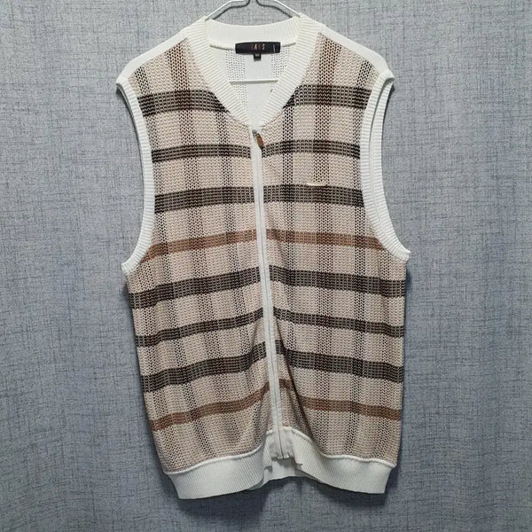 [BUNJANG] Daks Men's Check Knit Vest 105 / 닥스 남성 체크 니트 조끼 베스트 105