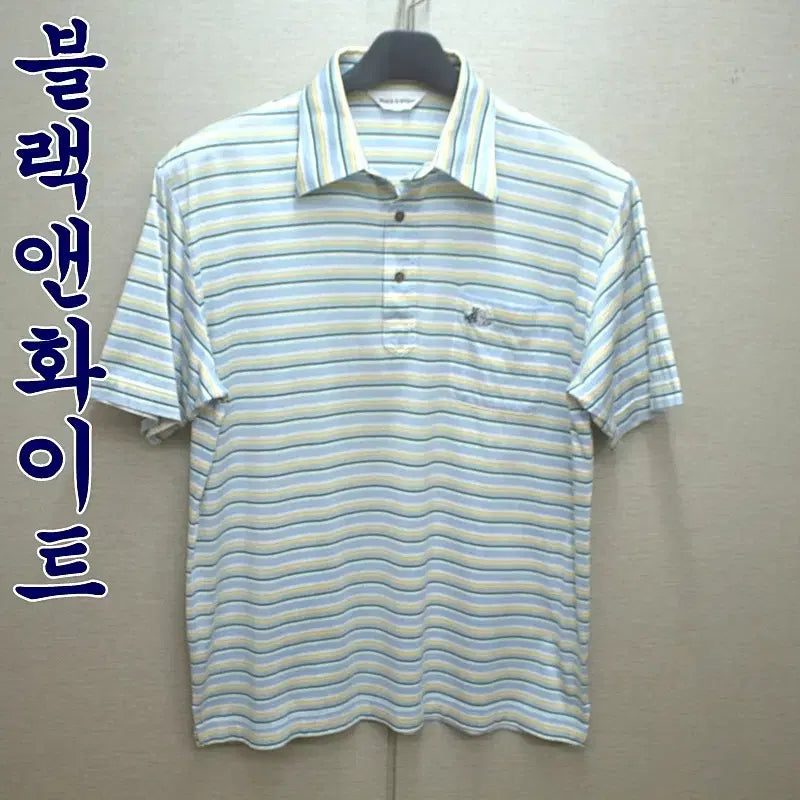 [BUNJANG] Black and White 100% Cotton Short-Sleeve Polo Shirt (XL) / 0405-블랙앤화이트(105-110)순면,반팔카라티셔츠/구제시장