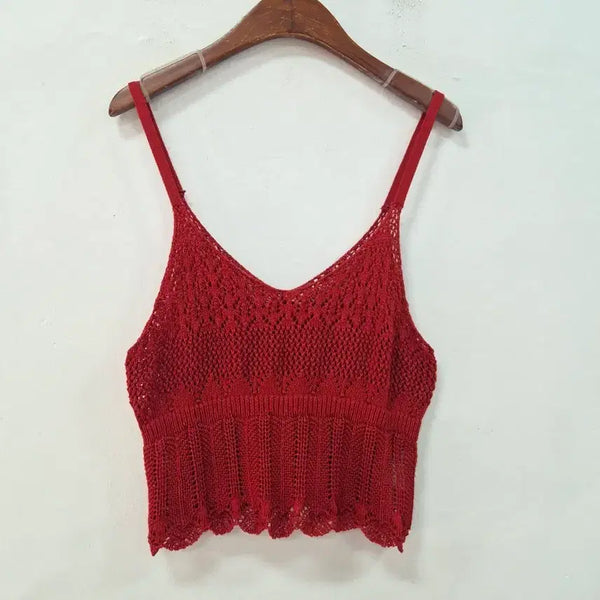[BUNJANG] Olive des Olive Red Cropped Bustier Tank Top / OLIVE DES OLIVE  크롭 뷔스티에 나시