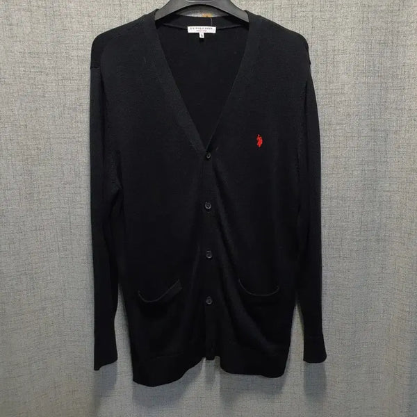 [BUNJANG] U.S. Polo Assn. Red Pony Black Cardigan XL / U.S.폴로 레드 포니 블랙 가디건 XL