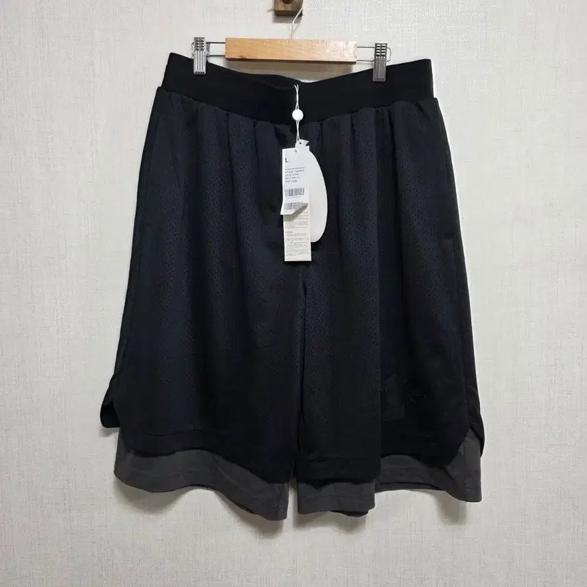 [BUNJANG] Ice Biscuit Double Layered Mesh Shorts - Black, Size L / 아이스새제품 아이스비스킷 2중 레이어드 메쉬 반바지 L 블랙