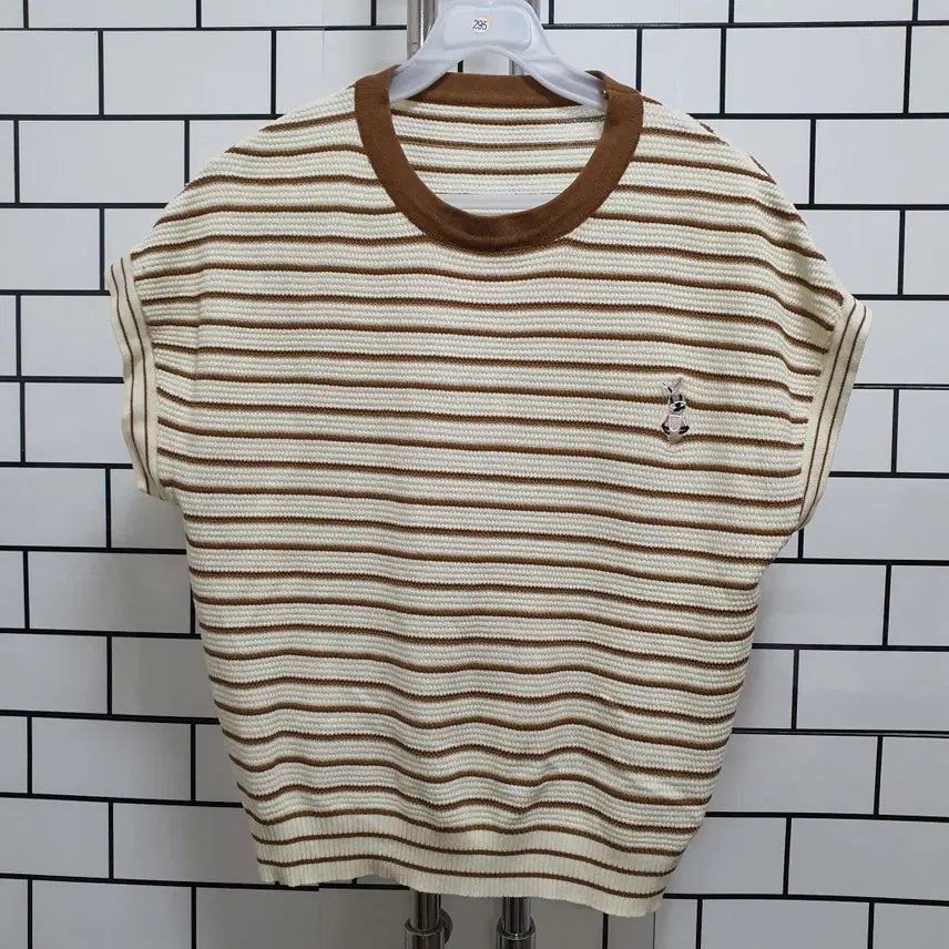 [BUNJANG] White Short Sleeve Knit T-Shirt / 흰-295 반팔 니트티