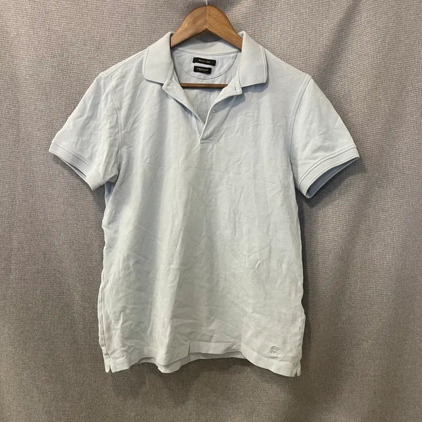 [BUNJANG] Massimo Dutti Extra Fine Pique Open Collar Short Sleeve T-shirt / 마시모두띠 엑스트라 파인 피케 오픈카라 반팔