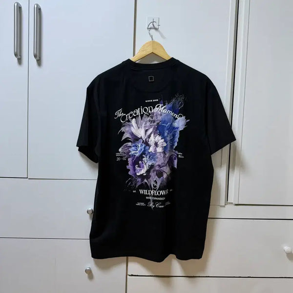[BUNJANG] Wooyoungmi Flower Dyeing Back Logo T-Shirt / { 50 } 우영미 플라워 다잉 백로고 반팔 티셔츠