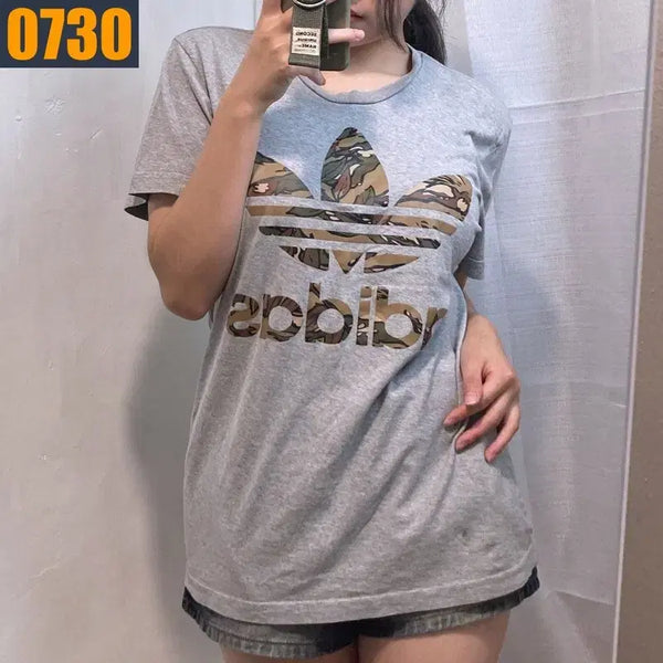 [BUNJANG] Adidas Military Camo Grey T-Shirt / 105 ADIDAS 아디다스 밀리터리 카모 회색 반팔 티셔츠