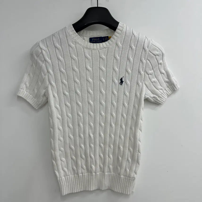 [BUNJANG] Polo Ralph Lauren Women's Short Sleeve Knit Top / [신형] 90 폴로 랄프로렌 여자 반팔 꽈배기 니트