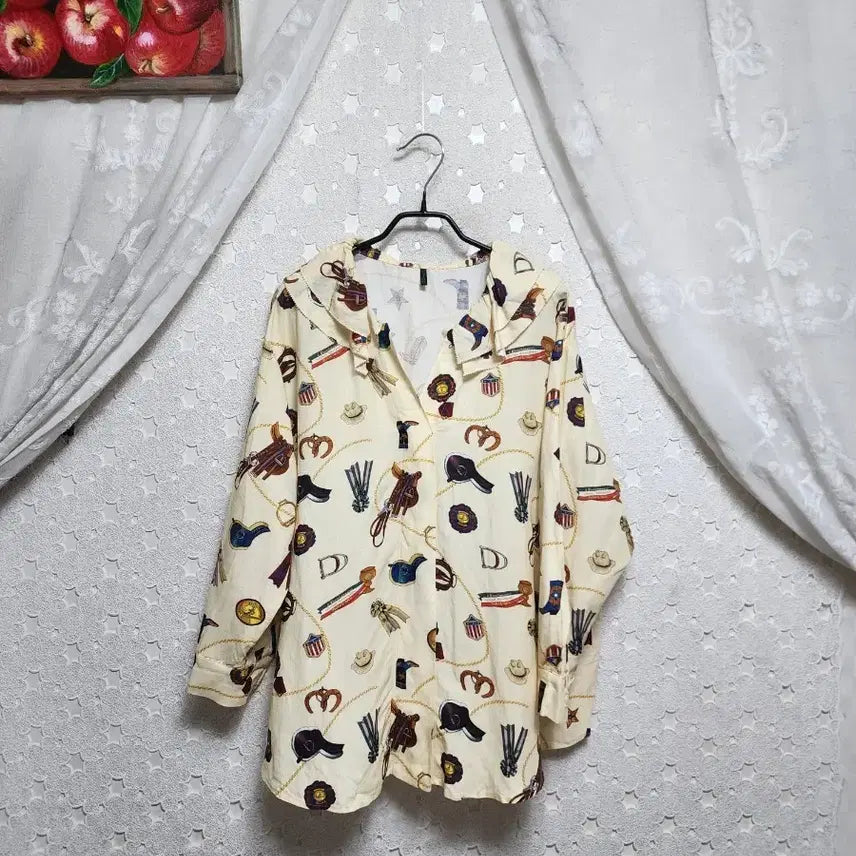 [BUNJANG] Benetton Mahong Blend Blouse Women's Size 66-77 / 베네통 마혼방 블라우스 여성66~77