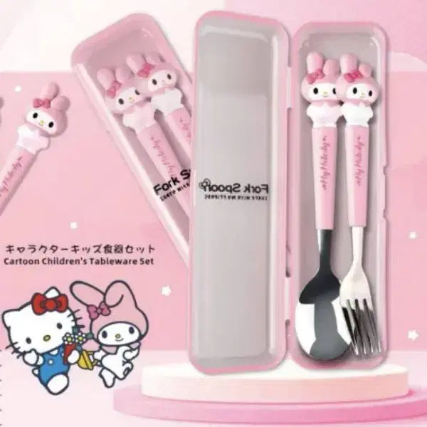 [BUNJANG] Sanrio Cutlery Set (Spoon + Fork) / 산리오 수저+포크