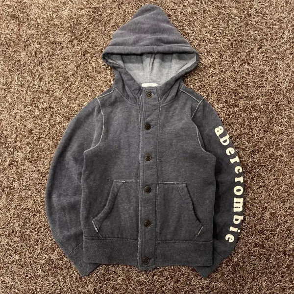 [BUNJANG] Abercrombie & Fitch Button-Up Hooded Cotton Jacket / M 아베크롬비 버튼 후드 코튼 자켓