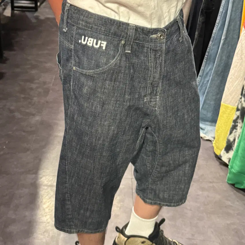 [BUNJANG] Fubu Cinched Back Denim Shorts / [IM] 후부 신치백 데님 숏팬츠