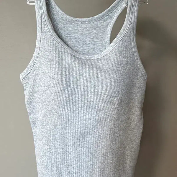 [BUNJANG] Uniqlo Women's Racerback Tank Top Light Grey S / 유니클로 여성 레이서백 탱크탑 라이트그레이 S (새상품)