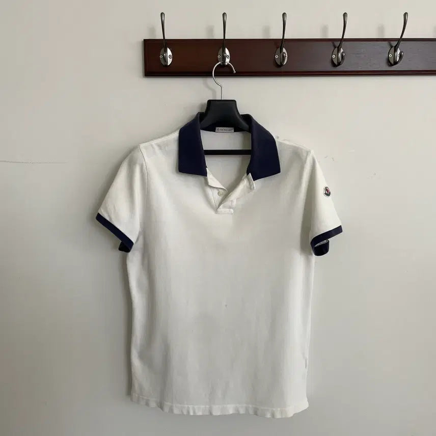 [BUNJANG] Moncler White Pique Short Sleeve T-Shirt / 몽클레어 화이트 PK 피케 반팔 티셔츠