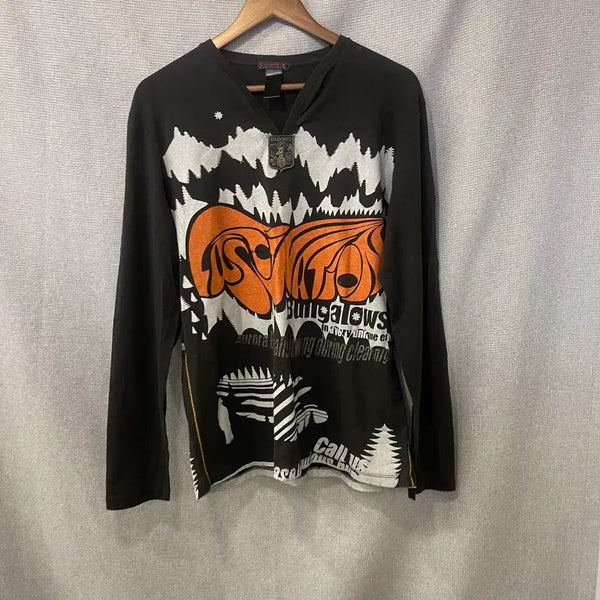 [BUNJANG] Custo Barcelona Y2K All Over Graphic Long Sleeve T-Shirt / 쿠스토 바르셀로나 Y2K 올오버 그래픽 긴팔 티셔츠