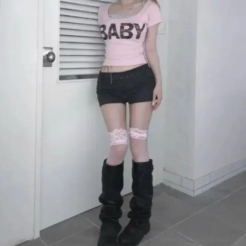 [BUNJANG] The Air Town Camo Baby T-shirt Pink / 디에어타운 카모 베이비 반팔 핑크 baby 에이블리 무신사 meego