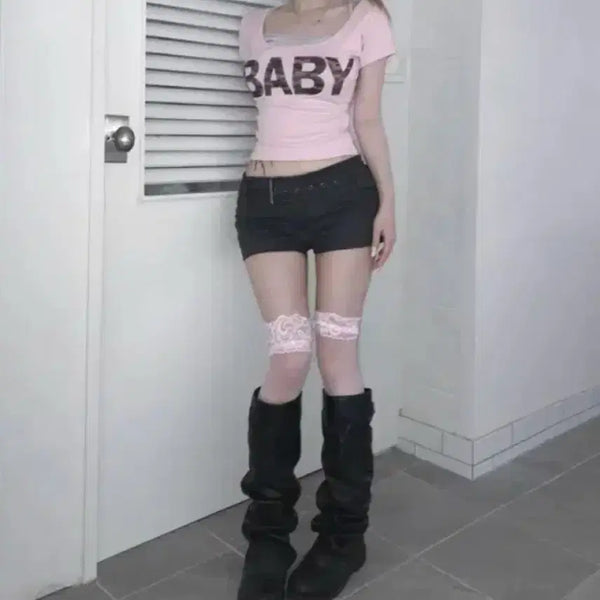 [BUNJANG] The Air Town Camo Baby T-shirt Pink / 디에어타운 카모 베이비 반팔 핑크 baby 에이블리 무신사 meego