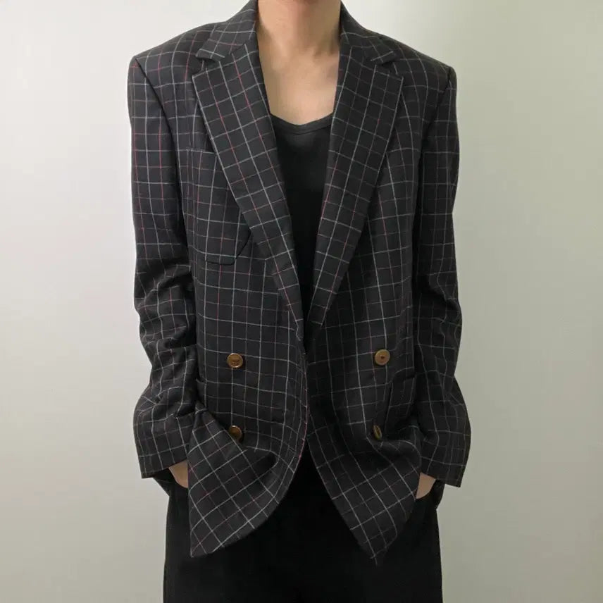 [BUNJANG] Vivienne Westwood Men's Check Double-Breasted Blazer / 10FW 비비안 웨스트우드 맨 체크 더블 브레스티드 블레이저 50