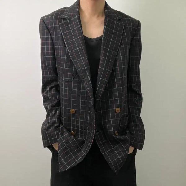 [BUNJANG] Vivienne Westwood Men's Check Double-Breasted Blazer / 10FW 비비안 웨스트우드 맨 체크 더블 브레스티드 블레이저 50