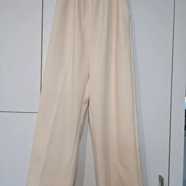 [BUNJANG] Ivory Wide Cotton Pants / 아이보리 와이드 팬츠