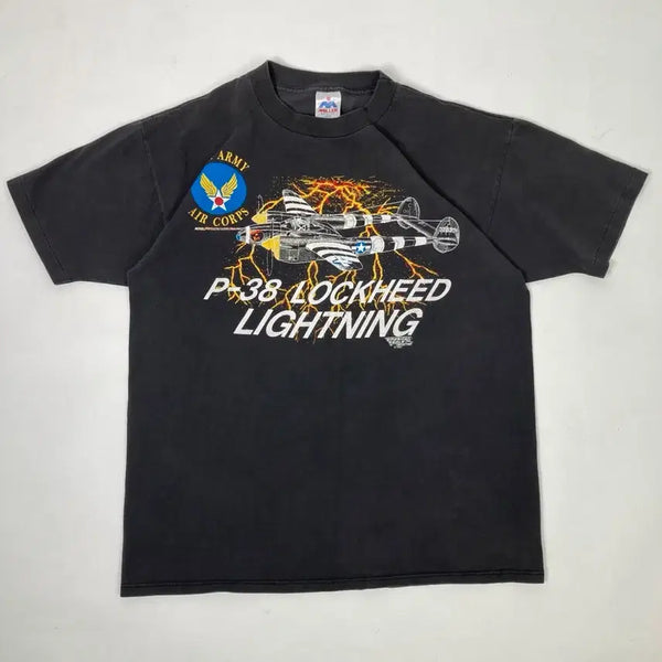 [BUNJANG] 1980s Blackbird Lockheed P-38 Lightning T-Shirt / 80s Blackbird P-38 Lockheed Lightning T