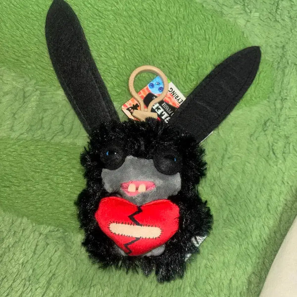 [BUNJANG] Fugler Genuine Long Long Ear Black Plush Keychain / 퍼글러 정품 인형 키링 롱롱이어블랙