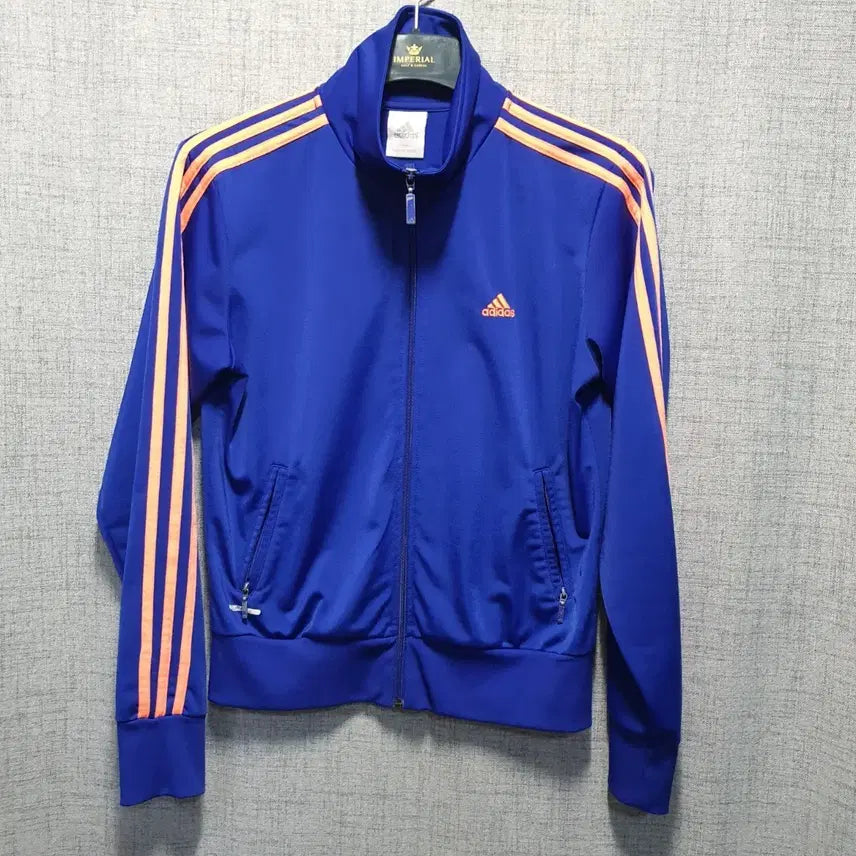 [BUNJANG] Adidas 3-Stripes Track Top Blue/Orange Jersey Size 100 / 아디다스 삼선 트랙탑 블루/주황색 져지 100
