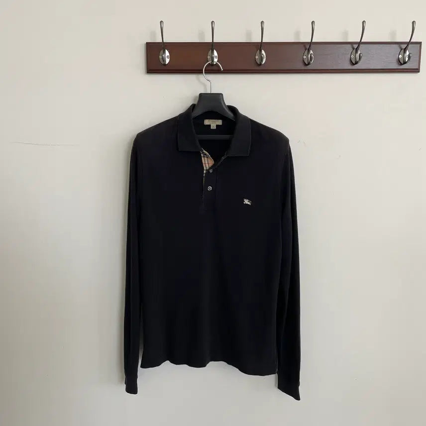 [BUNJANG] Burberry Black PK Pique Long Sleeve T-Shirt / 버버리 블랙 PK 피케 긴팔 티셔츠