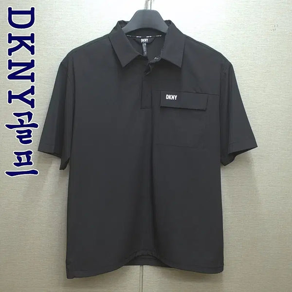 [BUNJANG] DKNY Golf Men's Black Functional Windproof Collar T-Shirt (Size M) / 0412-DKNY골프(100)기능성,방풍카라티셔츠/구제시장