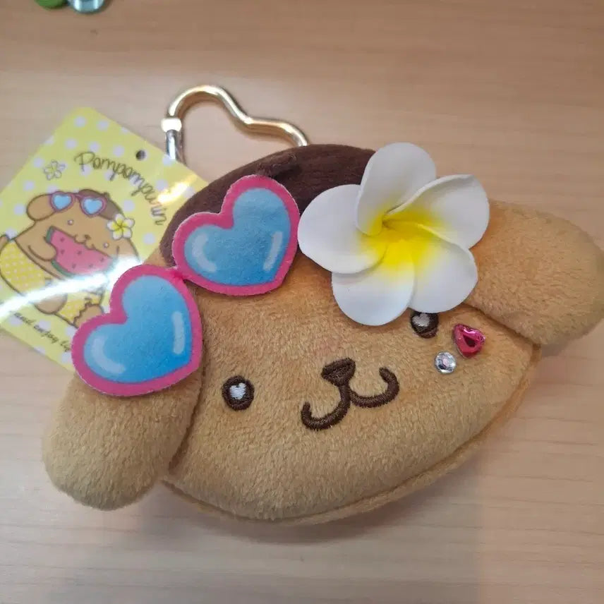 [BUNJANG] Sanrio Hawaiian Pompompurin Tanning Pouch Keyring / 산리오태닝파우치키링 하와이안 폼폼푸린지갑키링