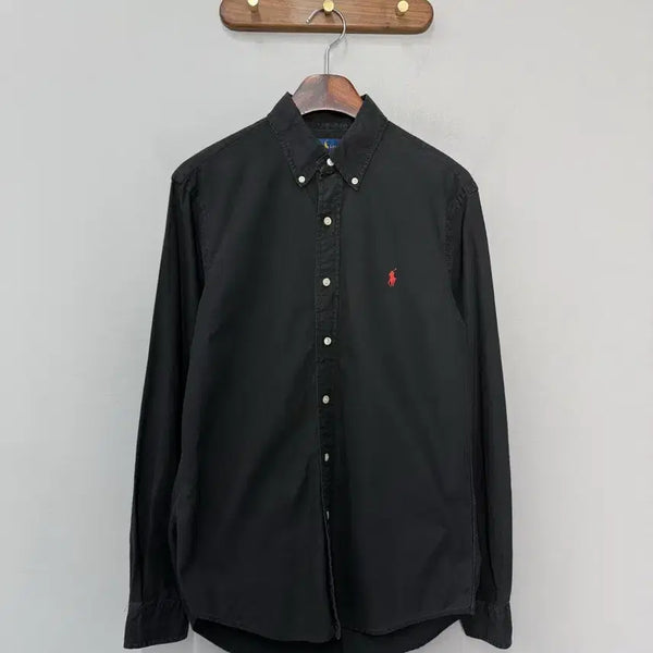 [BUNJANG] Polo Ralph Lauren Red Pony Logo Black Shirt / 폴로 랄프로렌 레드 포니로고 블랙 셔츠 H3250