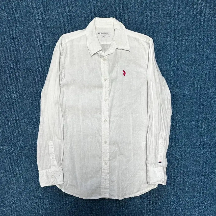 [BUNJANG] US Polo Linen Logo Shirt White S / us 폴로 마 셔츠 S