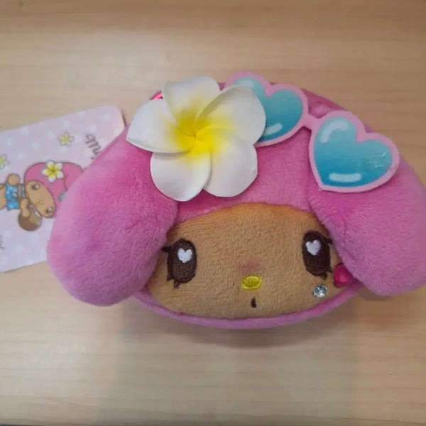 [BUNJANG] Sanrio My Melody Hawaiian Wallet Keychain / 산리오태닝파우치키링 하와이안 마이멜로디지갑키링
