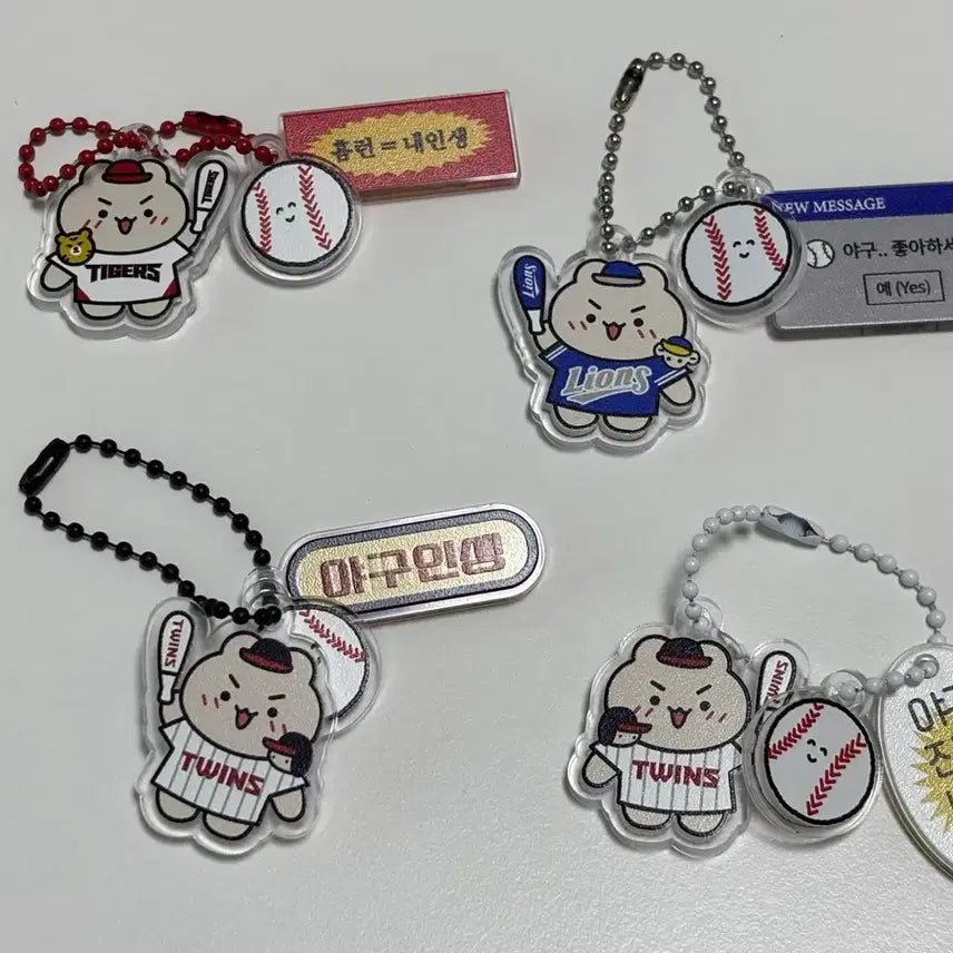 [BUNJANG] Samsung Lions, Kia Tigers, LG Twins Character Keyring Set / 삼성 라이온즈, 기아 타이거즈, LG 트윈스 키링