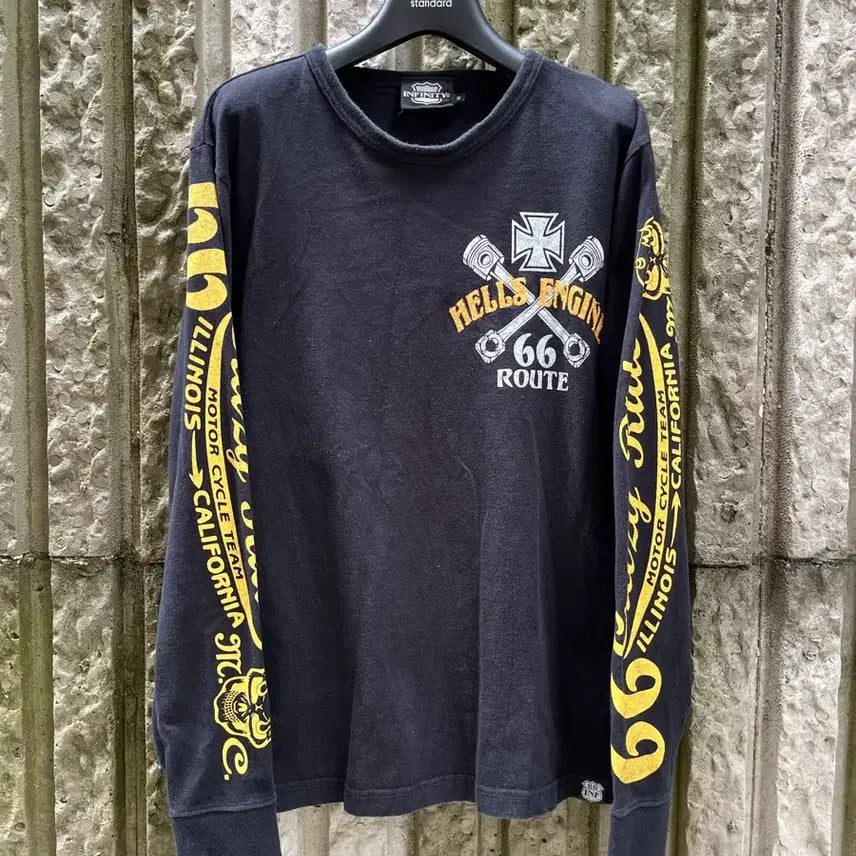 [BUNJANG] INFINITY Motorcycle Racing Long Sleeve T-Shirt / 인피니티(INFINITY) 모터사이클 레이싱 긴팔 티셔츠 [올드스쿨 레터링 레이싱]