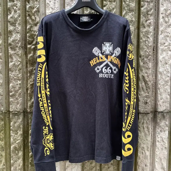 [BUNJANG] INFINITY Motorcycle Racing Long Sleeve T-Shirt / 인피니티(INFINITY) 모터사이클 레이싱 긴팔 티셔츠 [올드스쿨 레터링 레이싱]