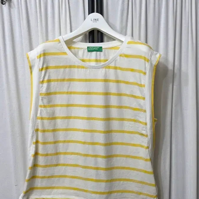 [BUNJANG] Benetton Sleeveless T-Shirt Yellow M / 베네통 민소매 티셔츠