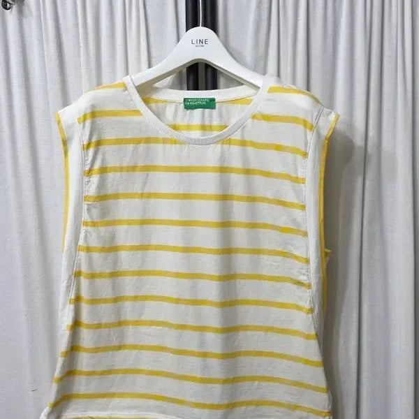 [BUNJANG] Benetton Sleeveless T-Shirt Yellow M / 베네통 민소매 티셔츠
