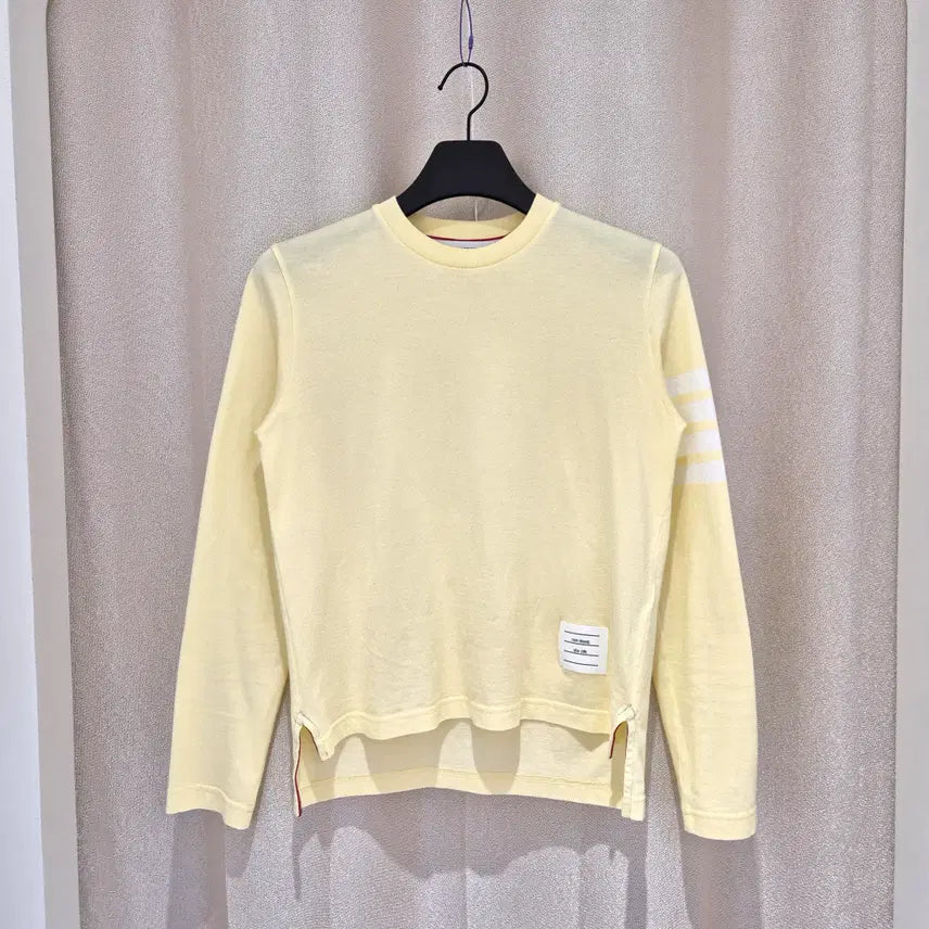 [BUNJANG] Thom Browne Jersey Diagonal Long Sleeve T-Shirt Yellow Size 40 / (40)톰브라운 저지 사선 롱슬리브 티셔츠 옐로우