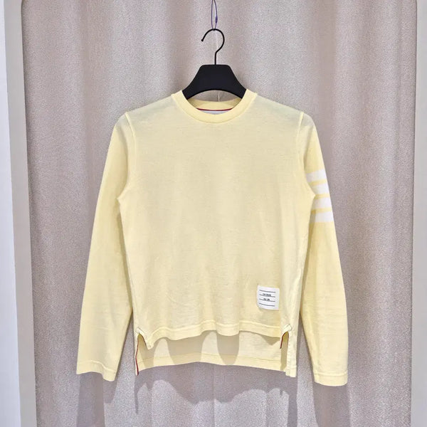 [BUNJANG] Thom Browne Jersey Diagonal Long Sleeve T-Shirt Yellow Size 40 / (40)톰브라운 저지 사선 롱슬리브 티셔츠 옐로우