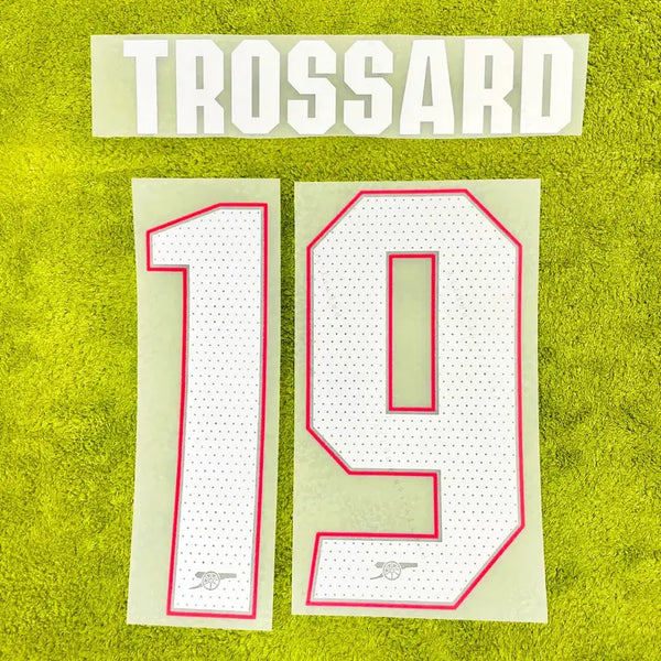 [BUNJANG] Arsenal 25-26 Away Trossard #19 Champions League Football Jersey Name Set / 25-26 아스날 어웨이 토르사르 컵 대회 챔스 유니폼 마킹 축구 네임셋