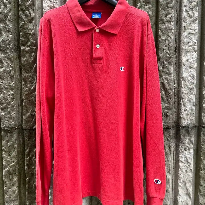 [BUNJANG] Champion Long Sleeve Polo Shirt / 챔피온 (Champion) 긴팔 폴로셔츠 [롱슬리브 카라티 빈티지]