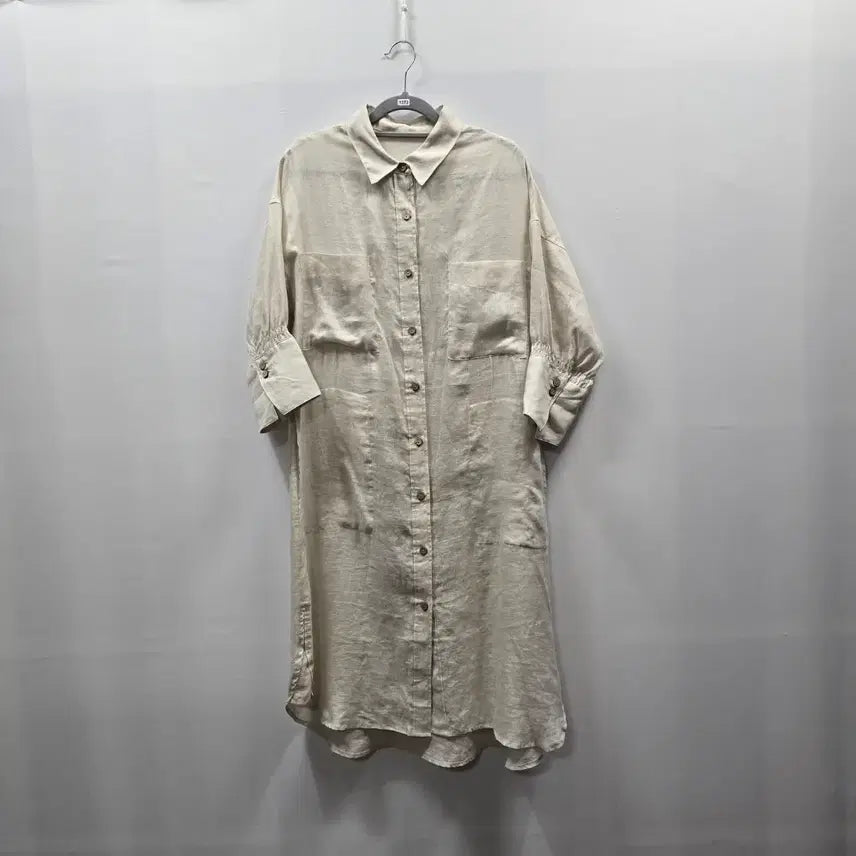 [BUNJANG] RAUEL Linen Dress Beige M / 1372 라우엘 셔츠 베이지 마 원피스 M
