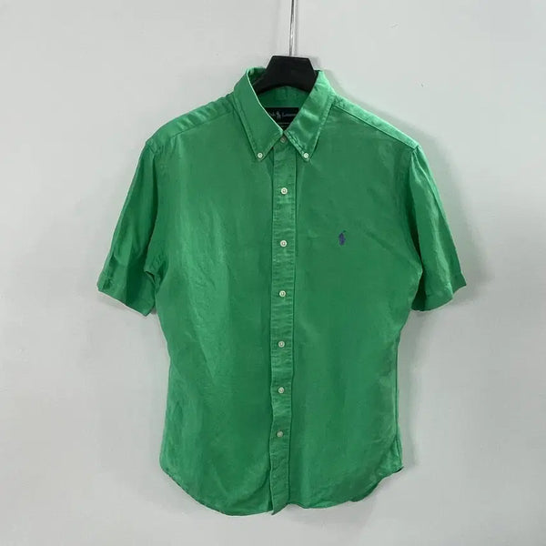 [BUNJANG] Polo Ralph Lauren Green Linen Short Sleeve Shirt / 폴로 랄프로렌 그린 반팔 린넨 셔츠 (on.1547)