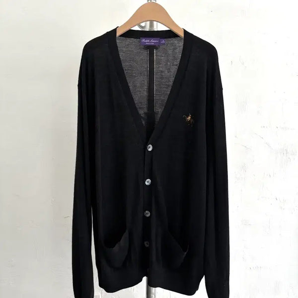 [BUNJANG] Polo Ralph Lauren Purple Label Logo Cardigan XL / Polo 폴로 랄프로렌 퍼플라벨 로고 가디건