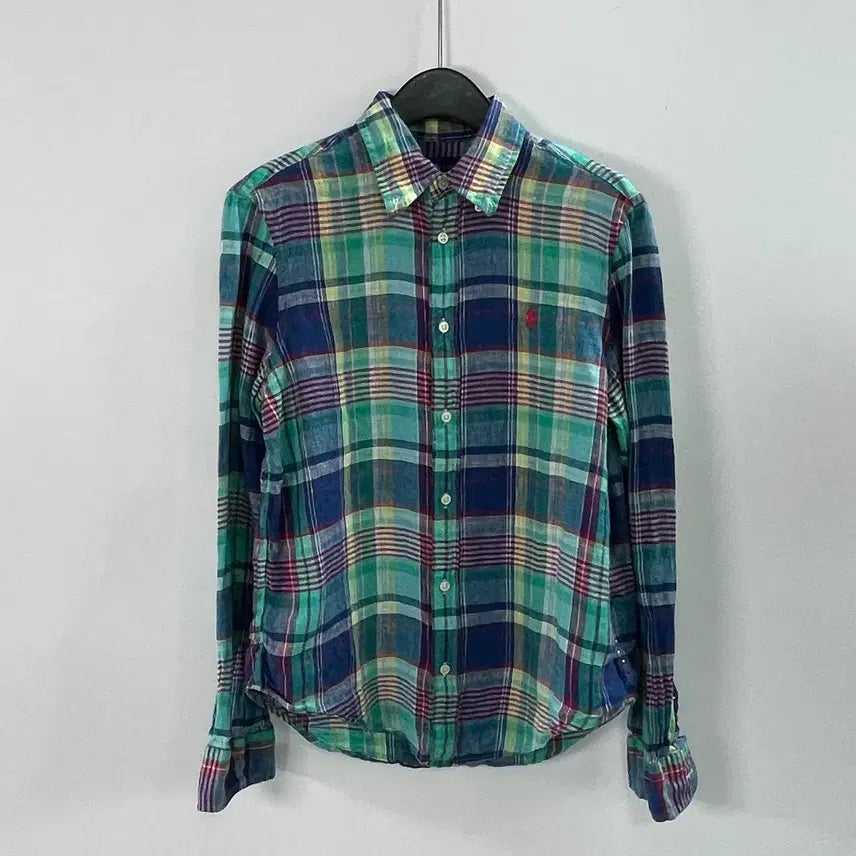 [BUNJANG] Polo Ralph Lauren Women's Linen Check Shirt / 폴로 랄프로렌 우먼스 체크 린넨 셔츠 (on.1548)